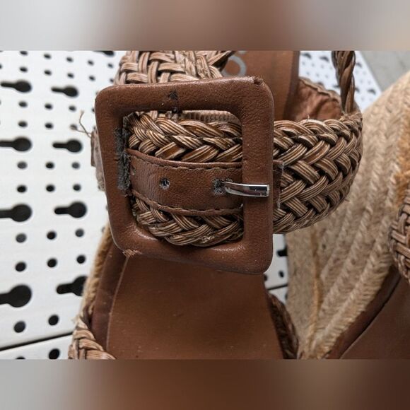 Braided brown platform espadrille sandals size 7 - Picture 4 of 7